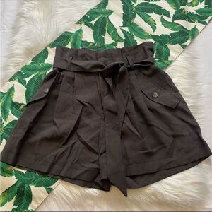 H&M Lyocell High Waist Paperbag Shorts 007